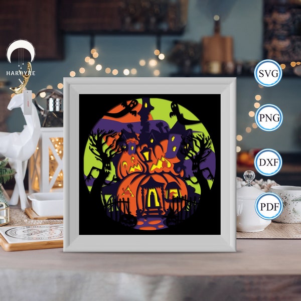 Halloween shadow box svg, Halloween paper cut light box, shadow box template for Cicut DIY, 3D light box SVG handmade 25 Halloween shadow box svg, Halloween paper cut light box, shadow box template for Cicut DIY, 3D light box SVG handmade 25