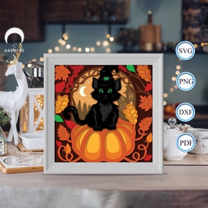 3D Halloween Shadow Box, pour Silhouette, fichiers pour cricut, papier cartonné Svg, papier découpé modèle 27