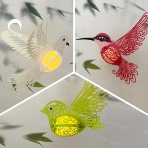Pacote com 3 lanternas de animais SVG para projeto Cricut DIY, caixa de sombra para casa, lâmpada de lanterna de animais para decoração de casa