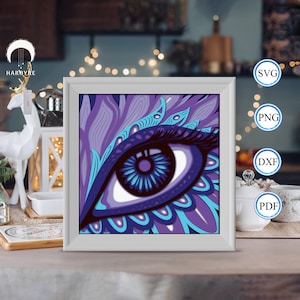 Boîte de fard à paupières 3D, pour Silhouette, fichiers pour cricut, papier cartonné Svg, modèle de papier découpé 2