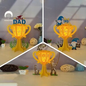 Pack 3 Vatertag Laterne Trophy SVG für Cricut Project DIY, Home Shadow Box, Laterne Vatertag Lampe für Wohnkultur