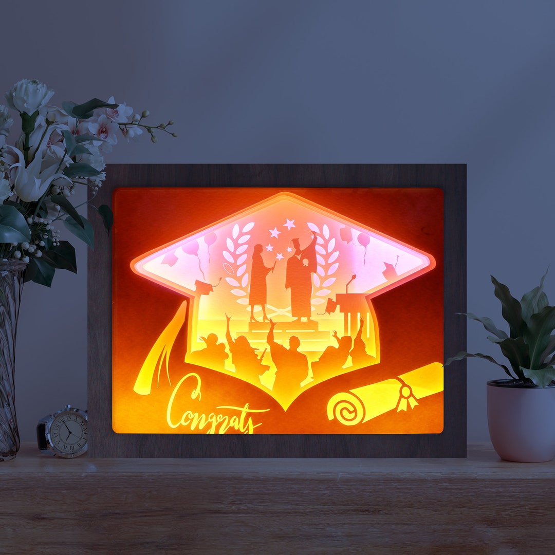 Graduation Shadow Box Svg Ballet Paper Cut Light Box Shadow Etsy UK