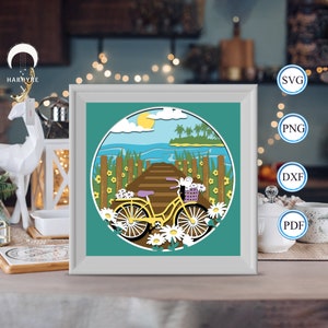 Shadow Box 3D, pour Silhouette, fichiers pour cricut, papier cartonné Svg, modèle de découpe de papier