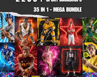 2200+ Sports Backgrounds, Senior Night Poster Backdrops, Digital Overlays for Photoshop Canva, Soccer Baseball Hockey Football