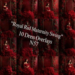 Red Swing Dress Background, Digital Dress Overlays, Maternity Gown Backdrop, Pregnancy Fine Art, Flying Fabric