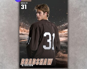 Hockey Poster Template, Editable in Canva, Senior Night, Custom Poster, Player Card, Memory Mate, Hockey Team Background