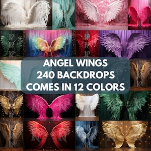 Bundle Angel Wings Backdrop, Maternity Digital Background, Wings Photography Composites, Studio Photoshop Prop Overlay, Portrait Photo Room
