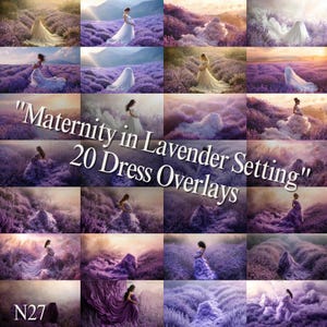 Lavender & Maternity Dress Background, Digital Dress Overlays, Maternity Gown Backdrop, Pregnancy Fine Art