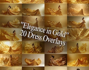 Gold Maternity Dress Background, Digital Dress Overlays, Maternity Gown Backdrop, Pregnancy Fine Art