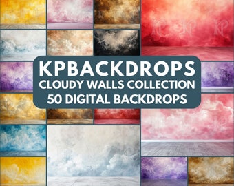 Cloudy Walls Collection Digital Backdrop, Maternity Photo Backdrop, Wall Background, Studio Photoshop Composite, Room Overlay W16