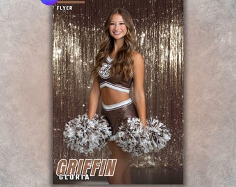 Cheer & Dance Poster Template, Editable in Canva, Senior Banner, Custom Banner, Player Card, Memory Mate, Digital Cheer Poster