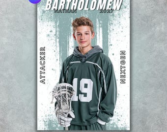 Lacrosse Poster Template, Editable in Canva, Senior Night Poster, Custom Banner, Custom Card, Memory Mate, Digital Sports Background