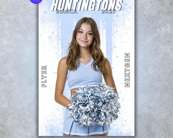 Cheer & Dance Poster Template, Editable in Canva, Senior Night Poster, Custom Banner, Custom Card, Memory Mate, Digital Sports Background