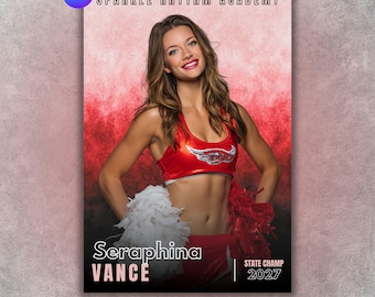 Cheer & Dance Poster Template, Editable in Canva, Senior Night, Custom Poster, Player Card, Memory Mate, Digital Sports Photography Backdrop