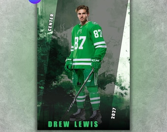 Hockey Poster Template, Editable in Canva, Senior Poster, Custom Cards, Custom Card, Memory Mate, Digital Backdrop Sports Art
