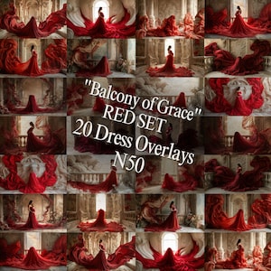 Red Maternity Dress Background, Digital Dress Overlays, Maternity Gown Backdrop, Pregnancy Fine Art, Balcony