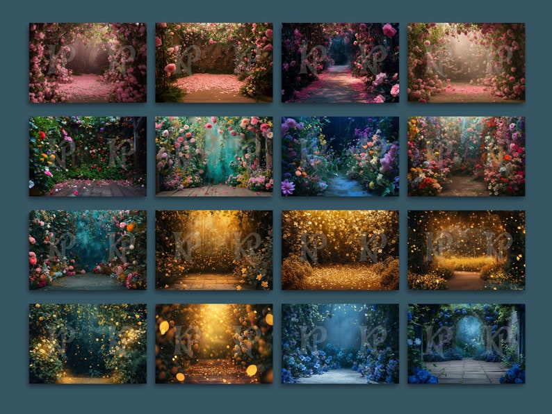 Garden Collection Digital Backdrop, Maternity Photo Backdrop, Wall ...
