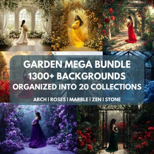 1300+ Garden Backgrounds & Overlays Mega Bundle: Floral Digital Backdrops, For Maternity and Kids Photoshoot