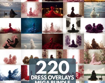Maternity Dress Overlays Mega Bundle, Digital Dress Overlays, Maternity Gown Backdrop,