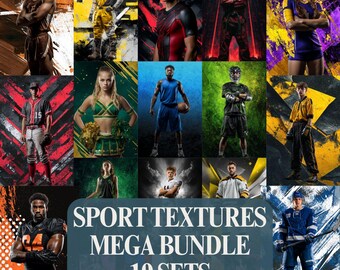 Sports Backdrop Textures Mega Bundle, Senior Sports Poster Backgrounds, Football, Soccer, Basketball, Volleyball, Lacrosse, Baseball, Cheer