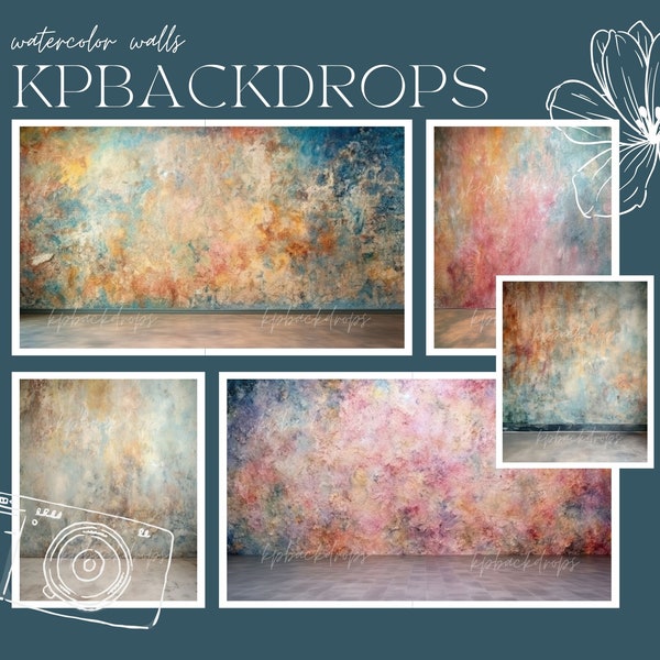 Watercolor Texture Wall Digital Backdrops, Maternity Backdrop Overlay, Studio Backdrop Overlay, Photography Overlay, Fine Art Textures W15