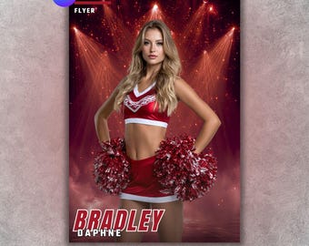 Cheer & Dance Poster Template, Editable in Canva, Senior Night Poster, Custom Sports Banner, Player Card, Memory Mate, Sports Photography
