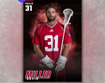 Lacrosse Poster Template, Editable in Canva, Senior Banner, Custom Sports Poster, Custom Card, Memory Mate, Digital Background