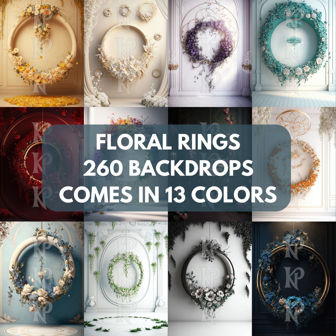 Floral Rings Digital Backdrops: Maternity Photography Overlays (PDF) - Etsy