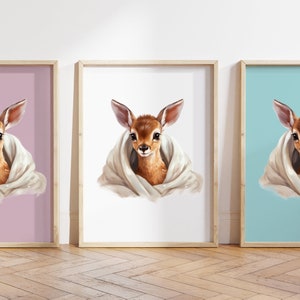 Cualquier color, Impresión de antílope bebé, Póster de antílope bebé, Impresión de animal bebé, Póster de animal bebé, Arte de guardería, Arte animal, Cualquier tamaño