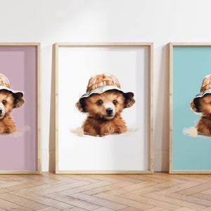 Cualquier color - Impresión de oso pardo bebé - Cartel de oso bebé - Impresión de animales bebé - Cartel de animales bebé - Arte infantil - Arte animal - Cualquier tamaño