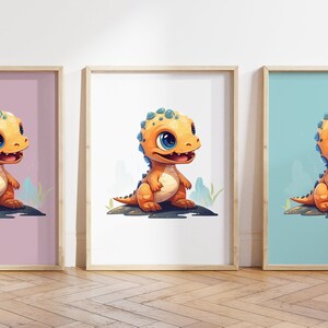 Cualquier color, Impresión de dinosaurio bebé, Póster de dinosaurio bebé, Impresión de animal bebé, Póster de animal bebé, Arte de guardería, Arte animal, Cualquier tamaño