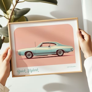 Buick Skylark landscape print, Buick Skylark poster, Buick Skylark wall art, Buick painting, Buick print in multiple sizes, Gift