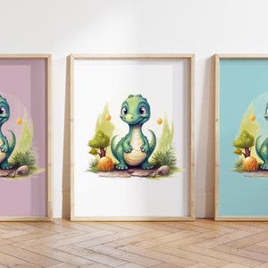 Cualquier color - Impresión de dinosaurio bebé - Cartel de dinosaurio bebé - Impresión de animales bebé - Cartel de animales bebé - Arte infantil - Arte animal - Cualquier tamaño