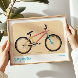 Cult Devotion BMX Bike landscape print, BMX Bike poster, BMX Bike wall art, Bike painting, Bike print in multiple sizes, Gift