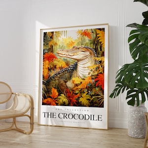 The Crocodile Print - plakat z ilustracją krokodyla - Crocodile Art - wydruk krokodyla - dowolny rozmiar