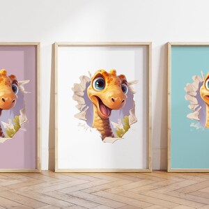 Cualquier color, Impresión de dinosaurio bebé, Póster de dinosaurio bebé, Impresión de animal bebé, Póster de animal bebé, Arte de guardería, Arte animal, Cualquier tamaño