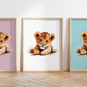Qualsiasi colore, stampa di cucciolo di leone, poster con testa di cucciolo di leone, stampa di baby animale, poster di cucciolo di animale, decorazione per nursery, arte di animali, qualsiasi dimensione