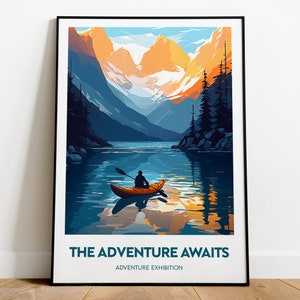 Any colour - Canoeing Adventure Print - Kayak Adventure poster  -  Travel Poster - Personalisation - Adventure Gallery Art - Any Size
