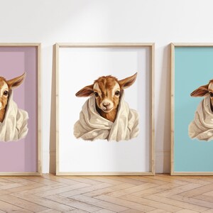 Qualsiasi colore - Stampa bambino capra - Poster bambino capra - Stampa animale bambino - Poster animale bambino - Arte dell'asilo nido - Arte animale - Qualsiasi dimensione