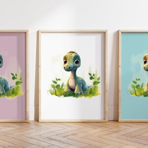 Cualquier color, Impresión de dinosaurio bebé, Póster de dinosaurio bebé, Impresión de animal bebé, Póster de animal bebé, Arte de guardería, Arte animal, Cualquier tamaño