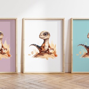 Qualsiasi colore, stampa con cucciolo di dinosauro, poster con cucciolo di dinosauro, stampa animalier, poster con cucciolo di animale, decorazione per nursery, decorazione con animali, qualsiasi dimensione