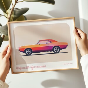 Plymouth Barracuda landscape print, Plymouth poster, Plymouth wall art, Plymouth painting, Plymouth print in multiple sizes, Gift