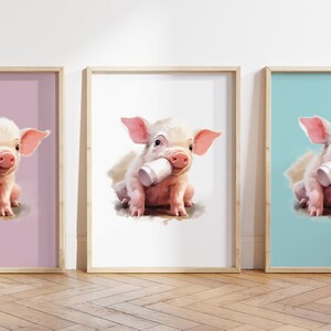 Cualquier color - Impresión de lechón bebé - Cartel de lechón bebé - Impresión de animales bebé - Cartel de animales bebé - Arte infantil - Arte animal - Cualquier tamaño