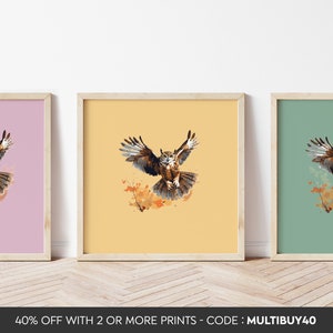 Great Horned Owl poster - Great Horned Owl Print -  Great Horned Owl art - Bird Art - Birds print - Any Size