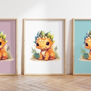 Cualquier color, Impresión de dinosaurio bebé, Póster de dinosaurio bebé, Impresión de animal bebé, Póster de animal bebé, Arte de guardería, Arte animal, Cualquier tamaño