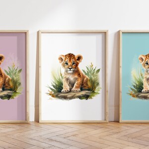 Cualquier color, Impresión de cachorro de bebé, Póster de cachorro en tocón de árbol, Impresión de animal bebé, Póster de animal bebé, Arte de guardería, Arte animal, Cualquier tamaño