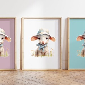 Cualquier color, Impresión de cordero bebé, Póster de cordero bebé, Impresión de animal bebé, Póster de animal bebé, Arte de guardería, Arte animal, Cualquier tamaño
