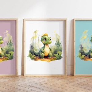 Cualquier color - Impresión de dinosaurio bebé - Cartel de dinosaurio bebé - Impresión de animales bebé - Cartel de animales bebé - Arte infantil - Arte animal - Cualquier tamaño