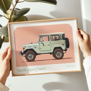 Impresión de paisaje Toyota Land Cruiser, cartel de Toyota, arte de pared de Toyota, pintura de Toyota, impresión de Toyota en varios tamaños, regalo