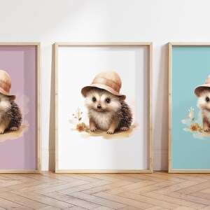 Qualsiasi colore - Stampa riccio per bambini - Poster riccio per bambini - Stampa animali per bambini - Poster per animali per bambini - Arte dell'asilo nido - Arte degli animali - Qualsiasi dimensione
